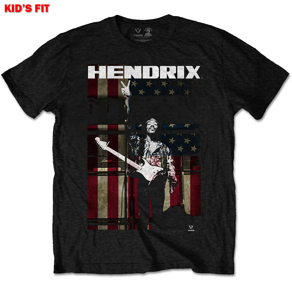 Jimi Hendrix Kids T-Shirt: Peace Flag (7-8 Years)