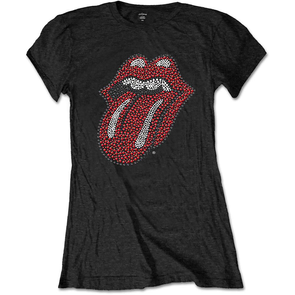 The Rolling Stones Ladies T-Shirt: Classic Tongue (Diamante) (XX-Large)