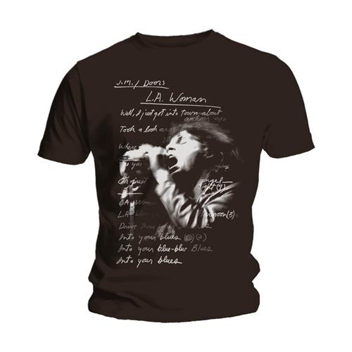 The Doors Unisex T-Shirt: LA Woman Lyrics (Large)