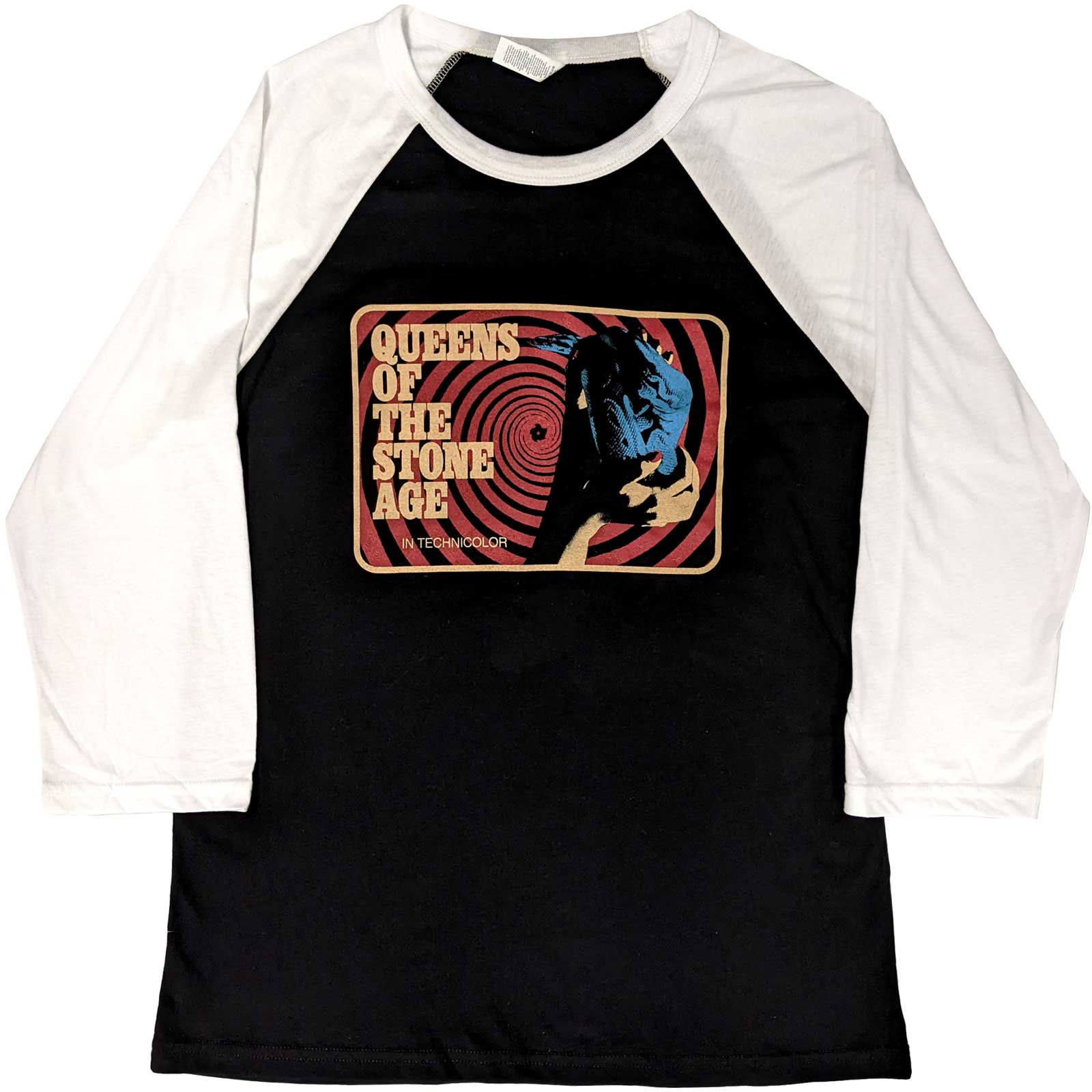 Queens Of The Stone Age Unisex Raglan T-Shirt: In Technicolour (XX-Large)