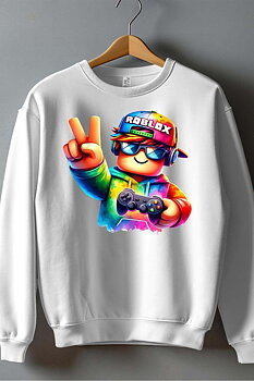 Roblox Børn Sweatshirt - Rob Friends - Hvid - Unisex