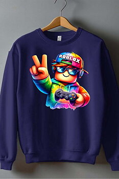 Roblox Barn Sweatshirt - Rob Friends - Marinblå - Unisex
