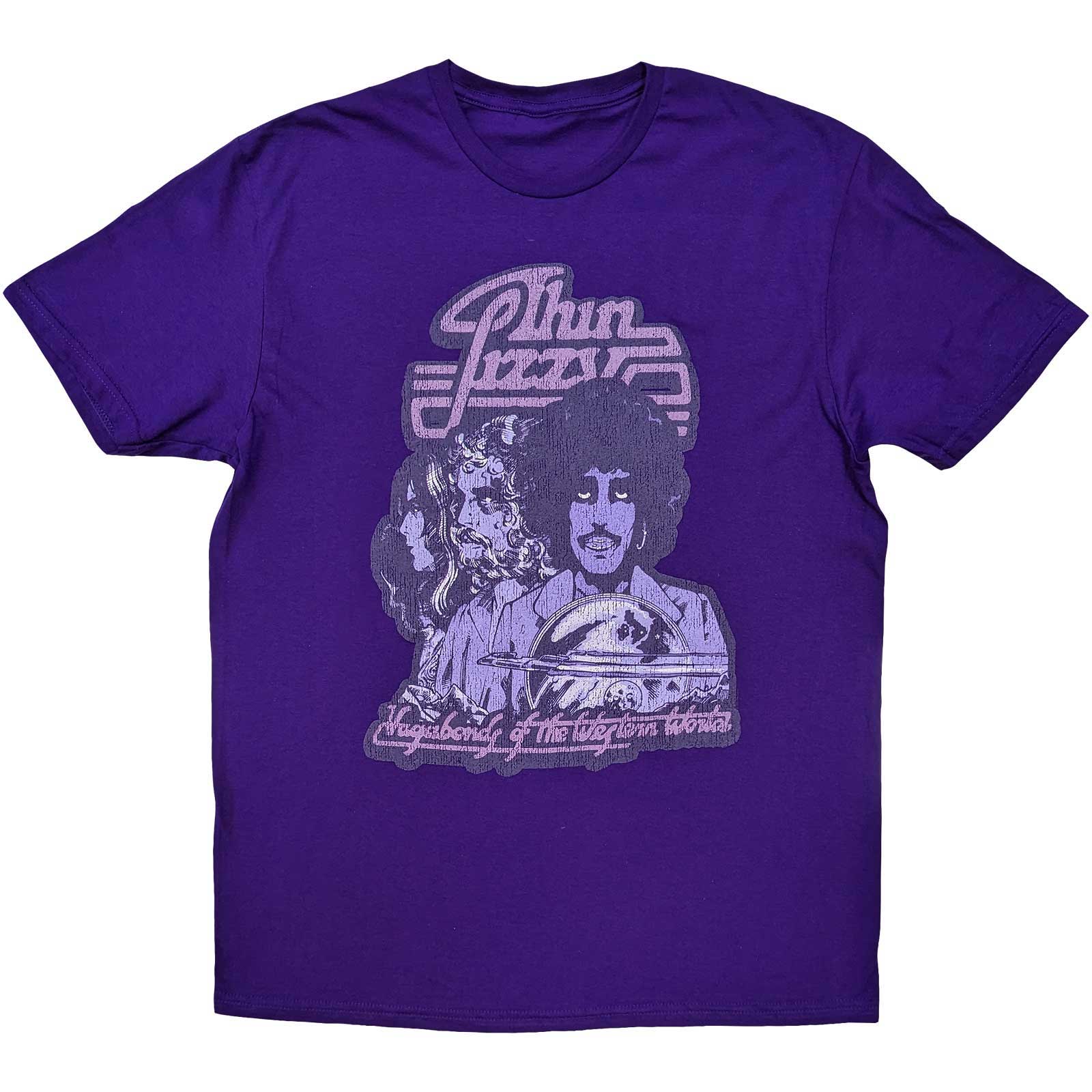 Thin Lizzy Unisex T-Shirt: Vagabonds of the Western World Mono Distressed  (Medium)