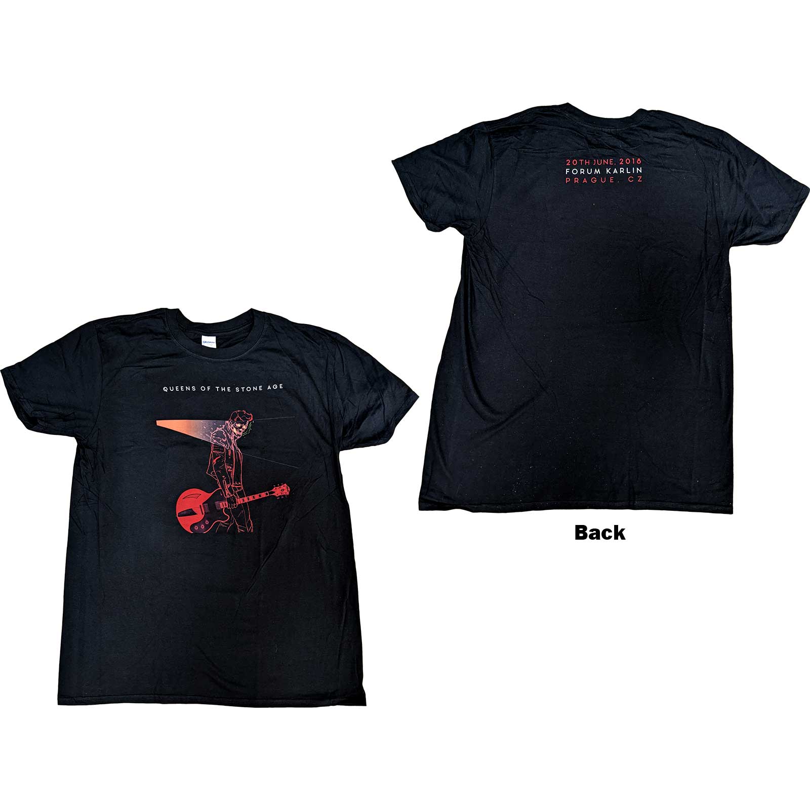 Queens Of The Stone Age Unisex T-Shirt: Prague 2018 (Back Print) (XX-Large)
