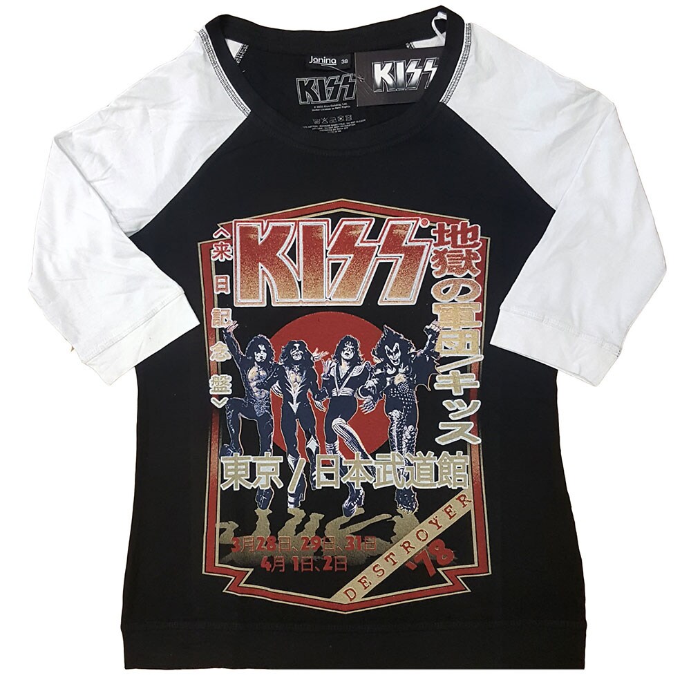 KISS Ladies Raglan T-Shirt: Destroyer Tour '78 (XX-Large)