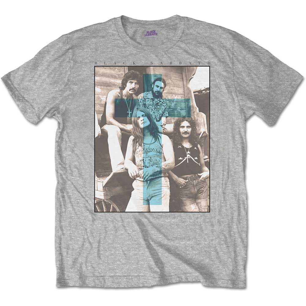 Black Sabbath Unisex T-Shirt: Blue Cross (X-Large)