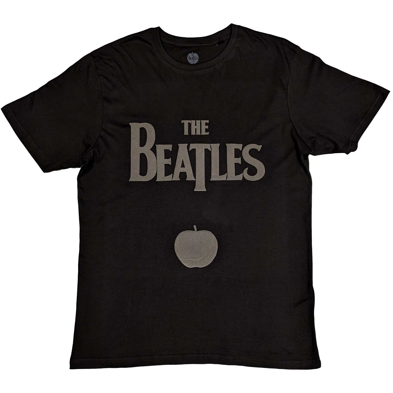 The Beatles Unisex T-Shirt: Drop T Logo & Apple (Hi-Build) (Small)