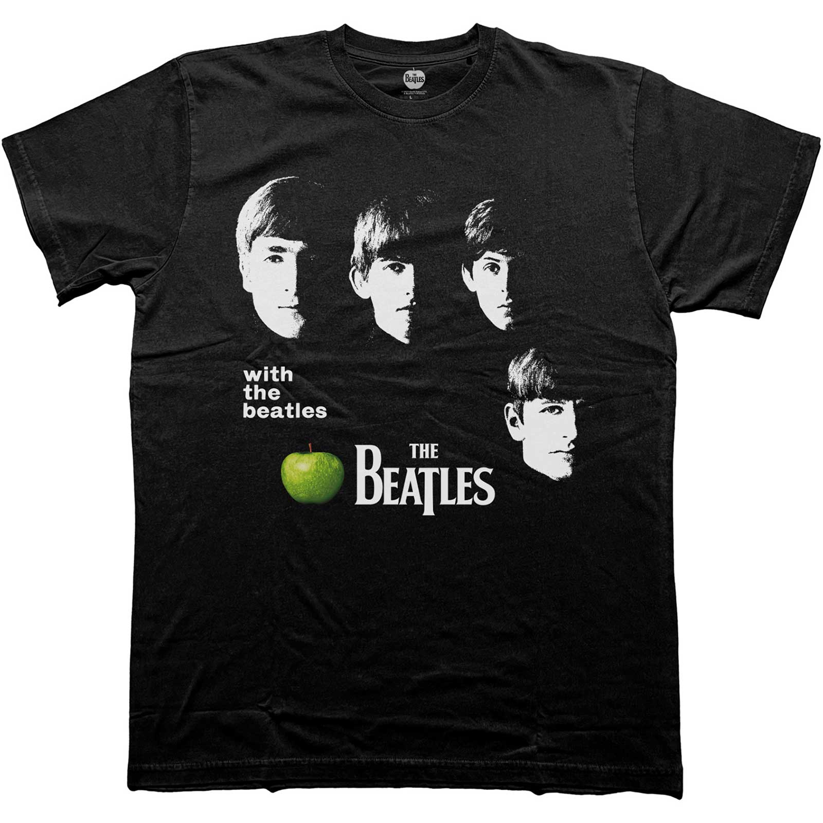 The Beatles Unisex T-Shirt: With The Beatles Apple (Medium)