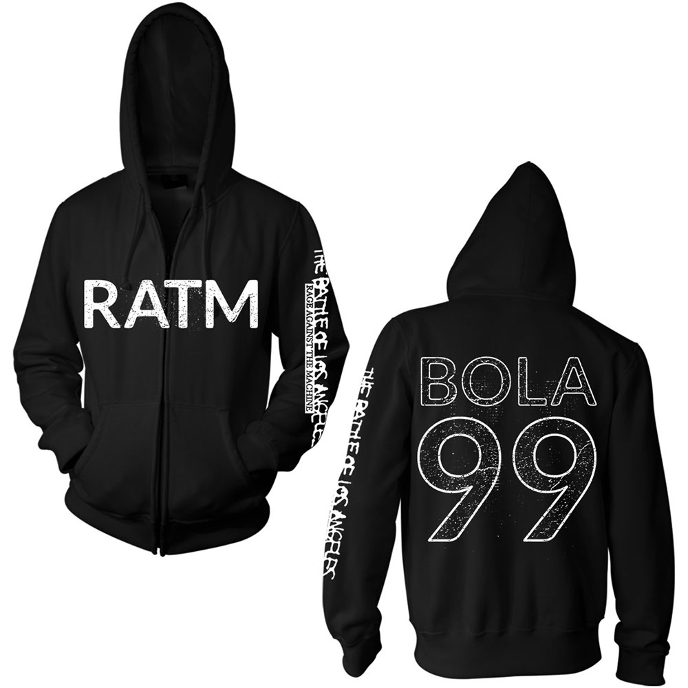 Rage Against The Machine Unisex Zipped Hoodie: Battle 99 (Back Print) (Small) - 2