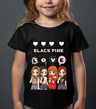 BlackPink Barn T-shirt - Love - Svart - 100% Bomull