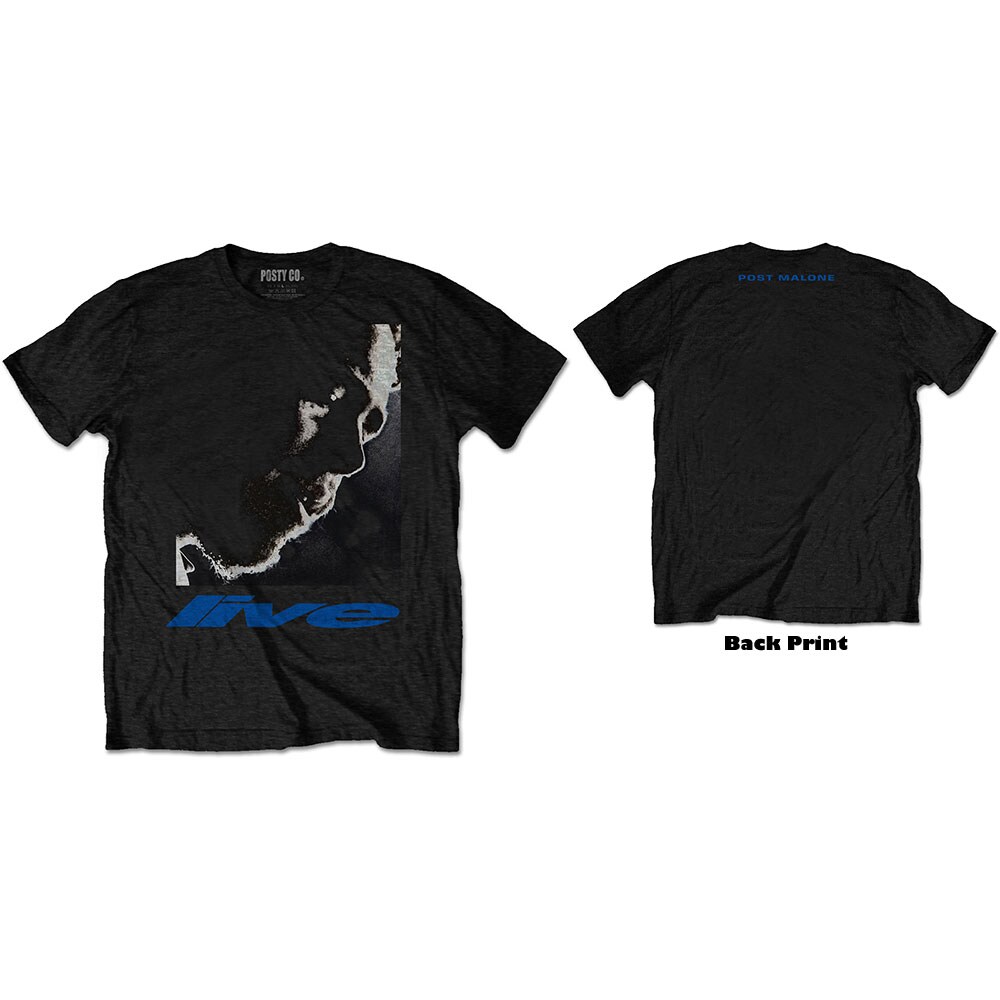 Post Malone Unisex T-Shirt: HT Live Close-Up (Back Print) (Large)