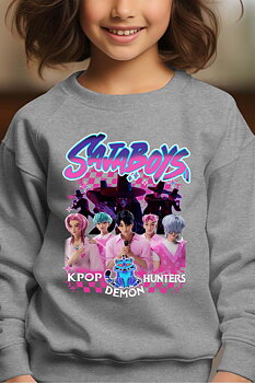 Saja Boys Kpop Demon Hunters Barn Sweatshirt - Hunters - Grå - Unisex
