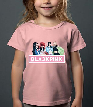 BlackPink Barn T-shirt - Band Photo - Rosa - 100% Bomull