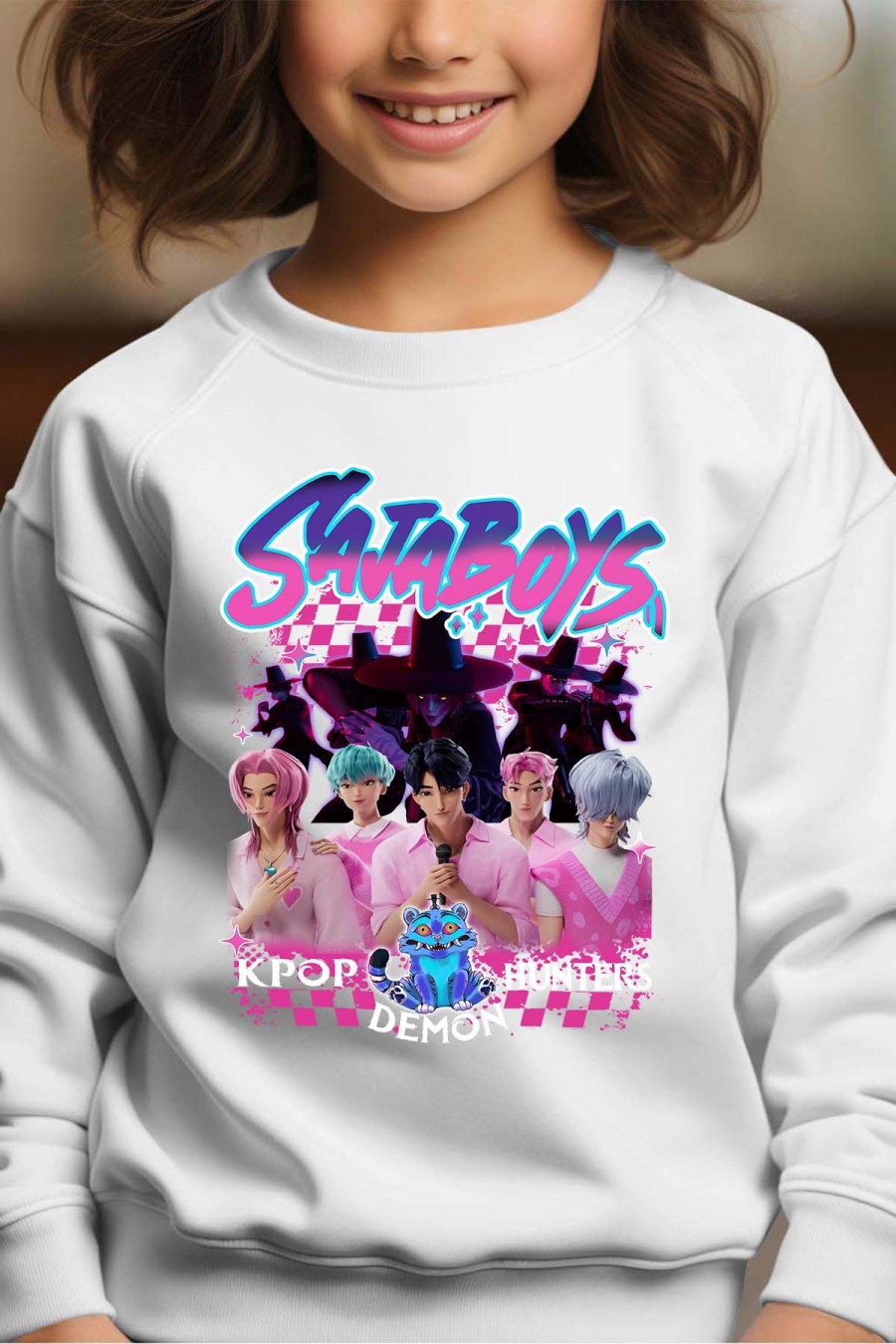 Saja Boys Kpop Demon Hunters Barn Genser - Hunters - Hvit - Unisex