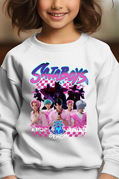Saja Boys Kpop Demon Hunters Barn Sweatshirt - Hunters - Vit - Unisex