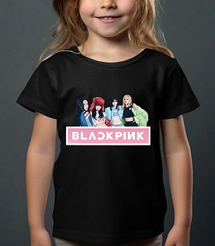 BlackPink Barn T-shirt - Band Photo - Svart - 100% Bomull