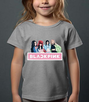 BlackPink Barn T-shirt - Band Photo - Grå - 100% Bomull