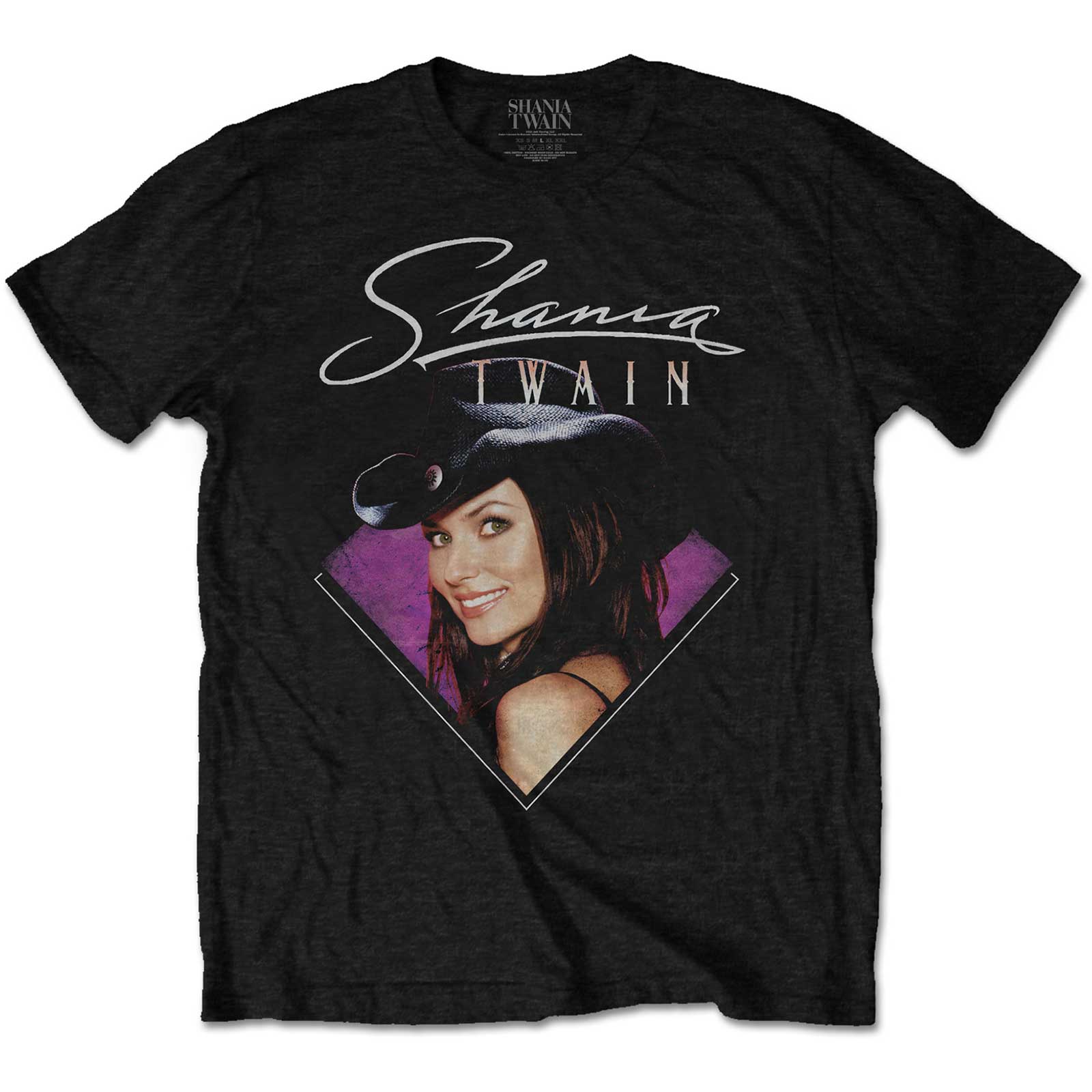 Shania Twain Unisex T-Shirt: Purple Photo (Large)