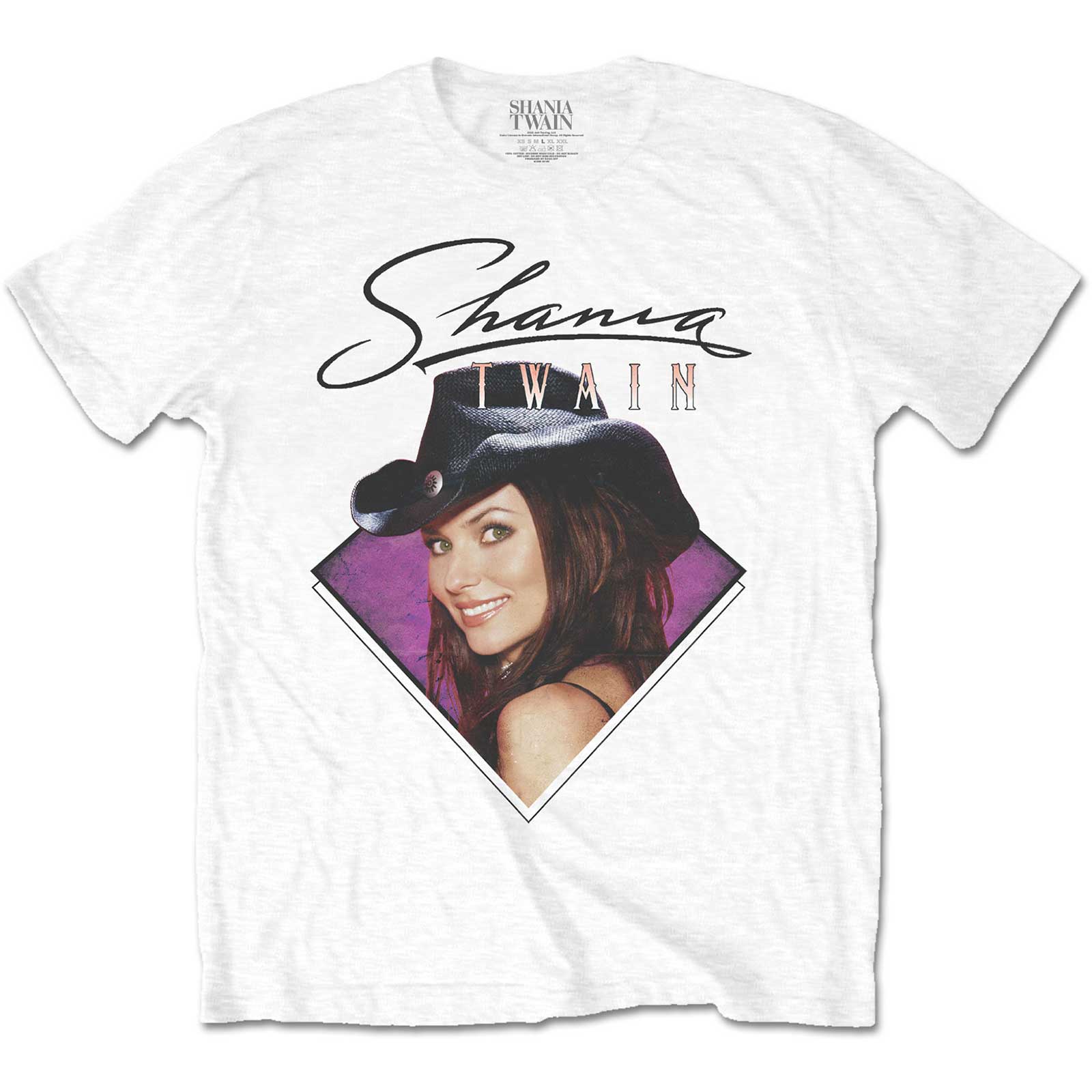 Shania Twain Unisex T-Shirt: Purple Photo (Large)