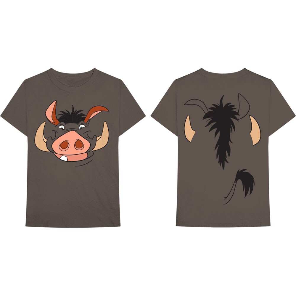 Disney Unisex T-Shirt: Lion King Pumbaa (Back Print) (Medium)