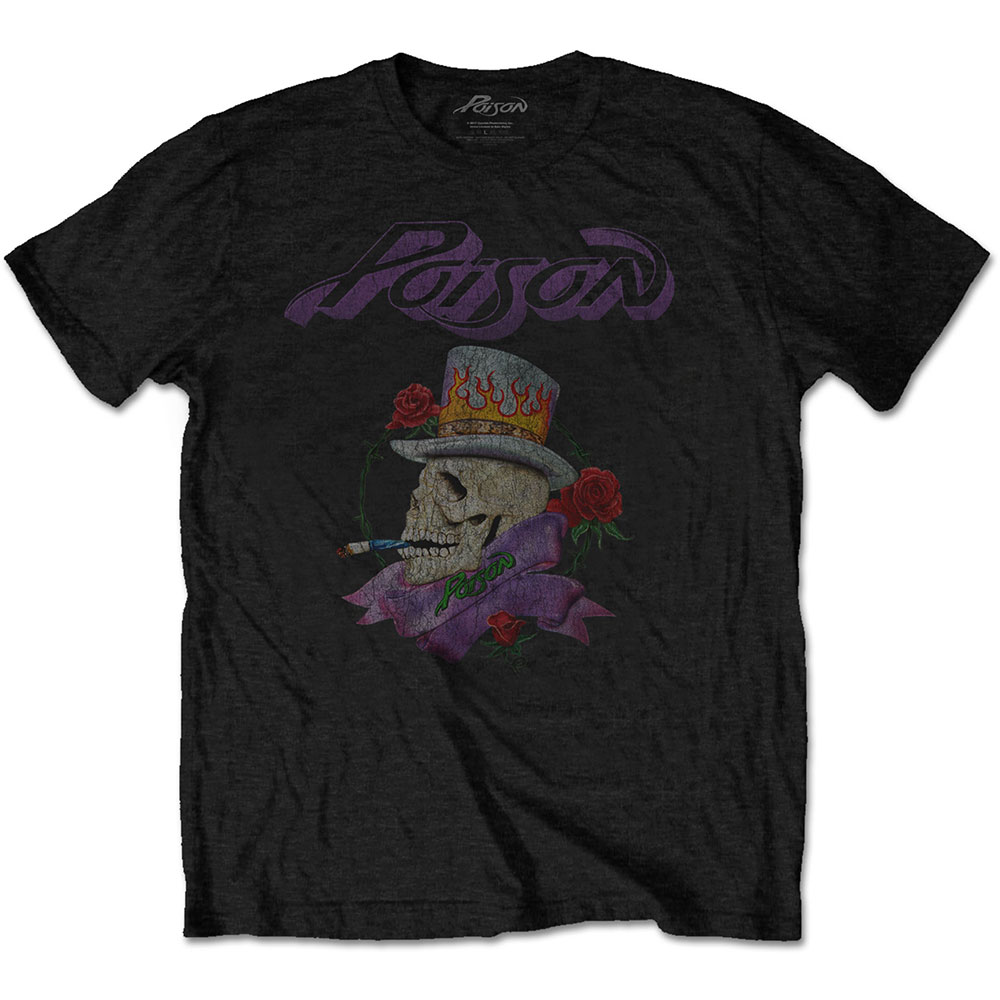 Poison Unisex T-Shirt: Smoking Skull (X-Large) - 2