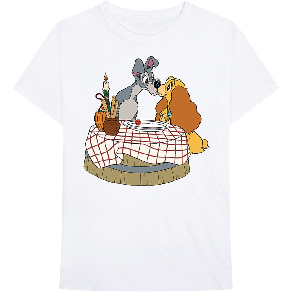 Disney Unisex T-Shirt: Lady & The Tramp - Kissing Pose (X-Large)