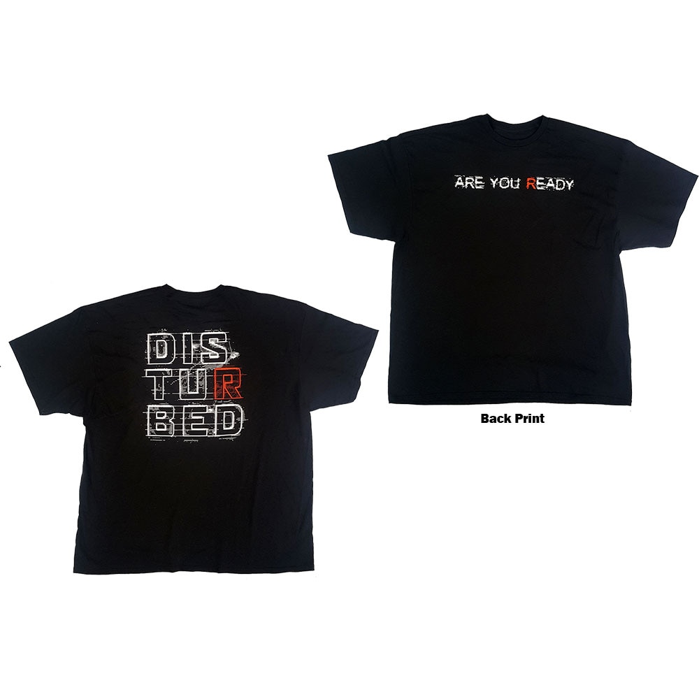 Disturbed Unisex T-Shirt: Are You Ready? (Back Print) (XX-Large)
