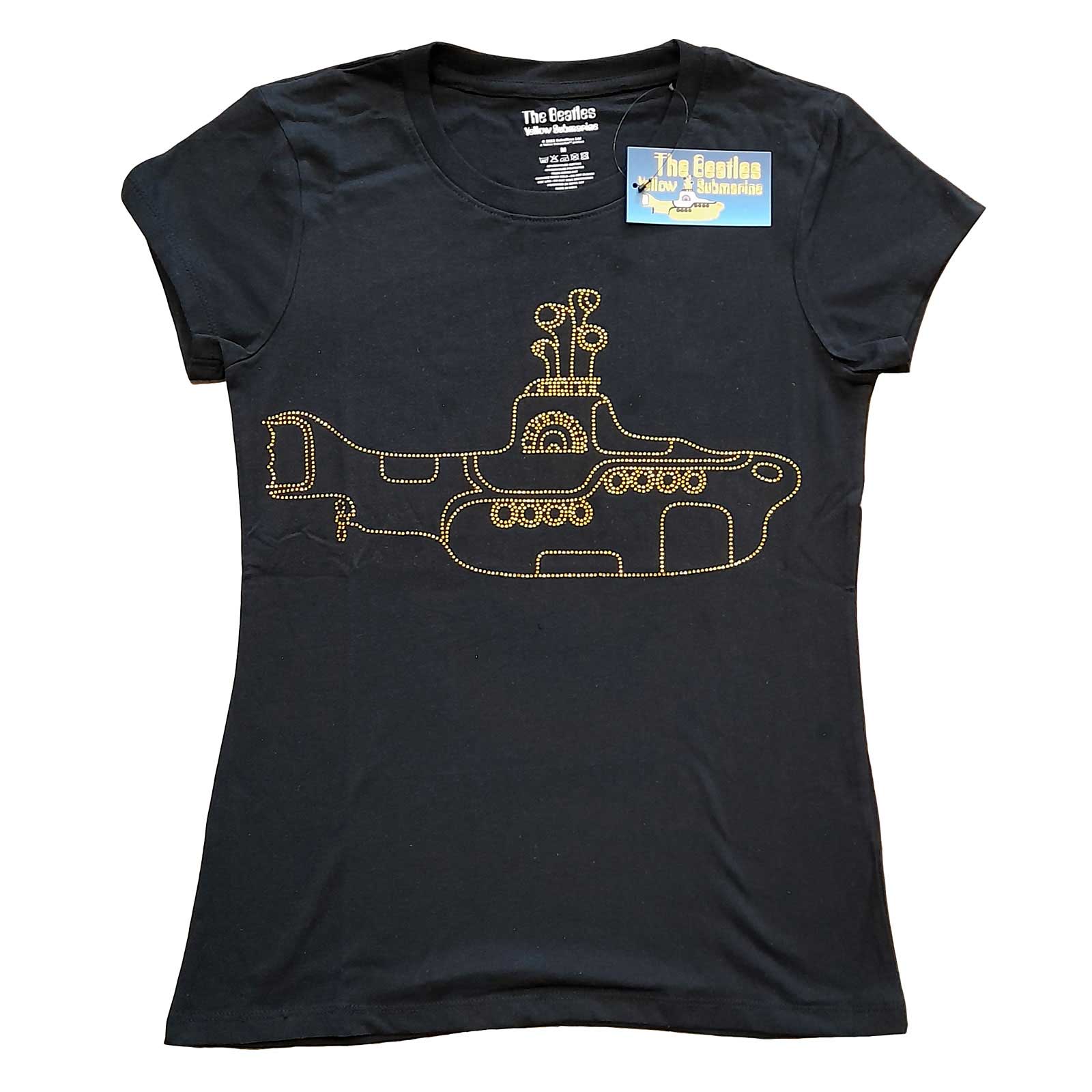 The Beatles Ladies Embellished T-Shirt: Yellow Submarine (Diamante) (XX-Large)