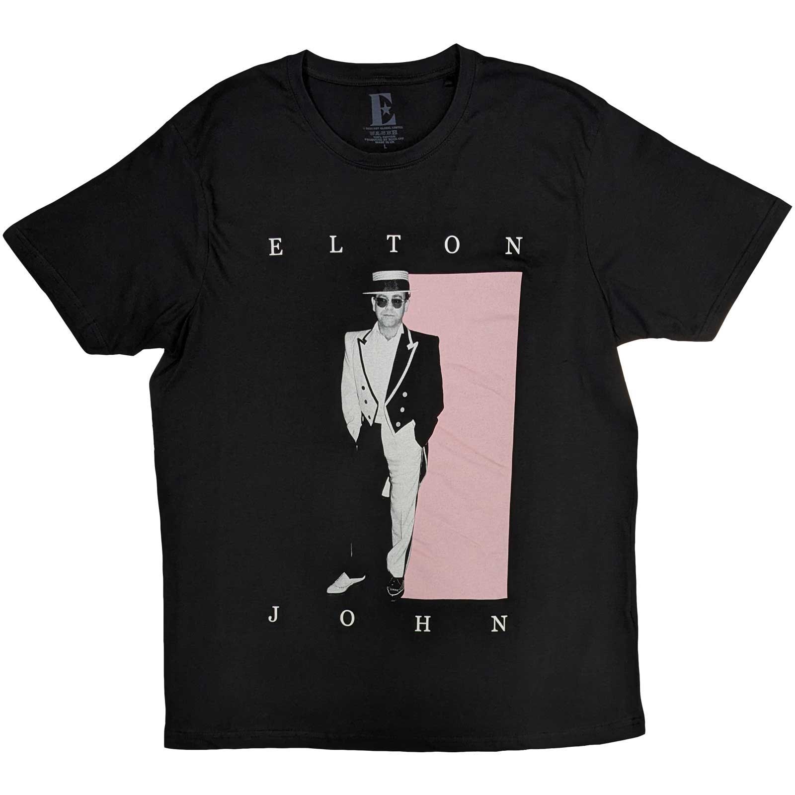 Elton John Unisex T-Shirt: Tux Photo (Large)