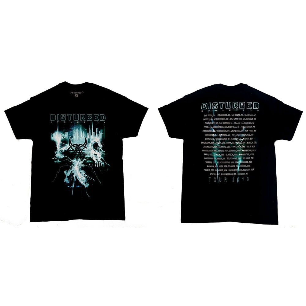 Disturbed Unisex T-Shirt: Apocalypse Date back (Back Print/Ex. Tour) (Medium)
