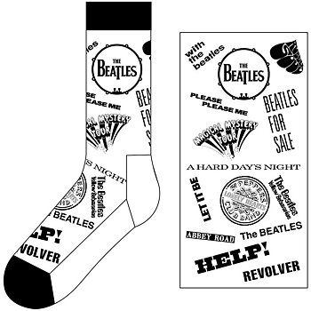 The Beatles Unisex Ankle Socks: Albums Monochrome (UK Size 7 - 11)