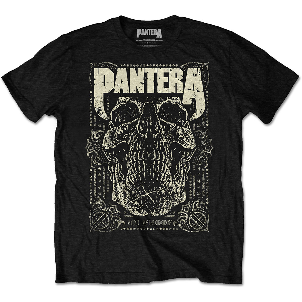 Pantera Unisex T-Shirt: 101 Proof Skull (Large)