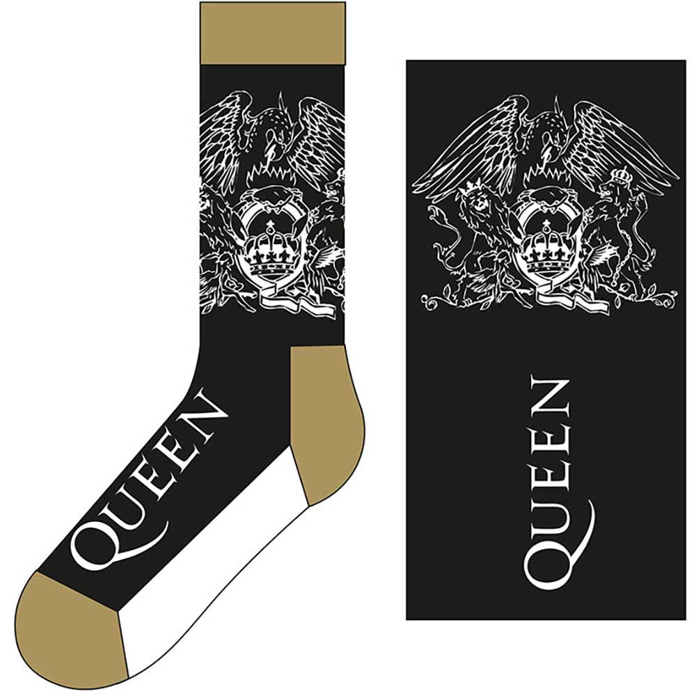 Queen Unisex Ankle Socks: Crest & Logo (UK Size 7 - 11)