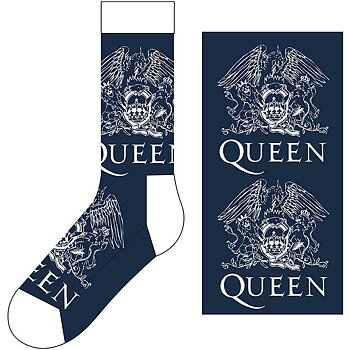 Queen Unisex Ankle Socks: White Crests (UK Size 7 - 11)