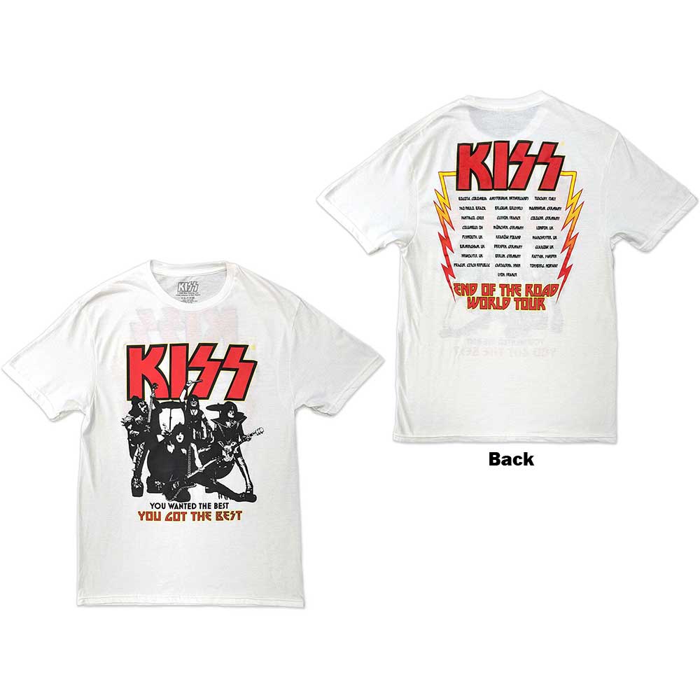 KISS Unisex T-Shirt: End Of The Road You Got The Best (Back Print) (X-Large)