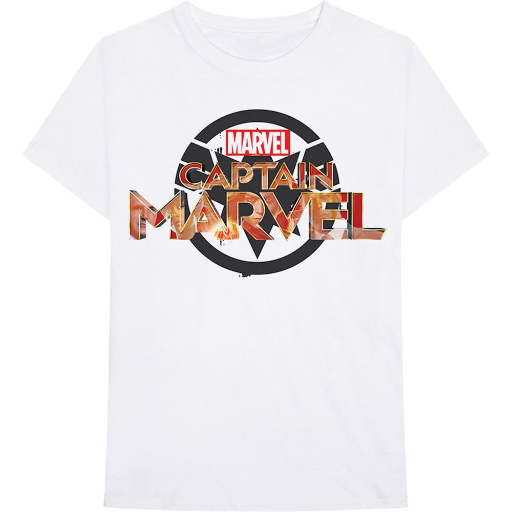 Marvel Comics Unisex T-Shirt: Captain Marvel New Logo (Large)