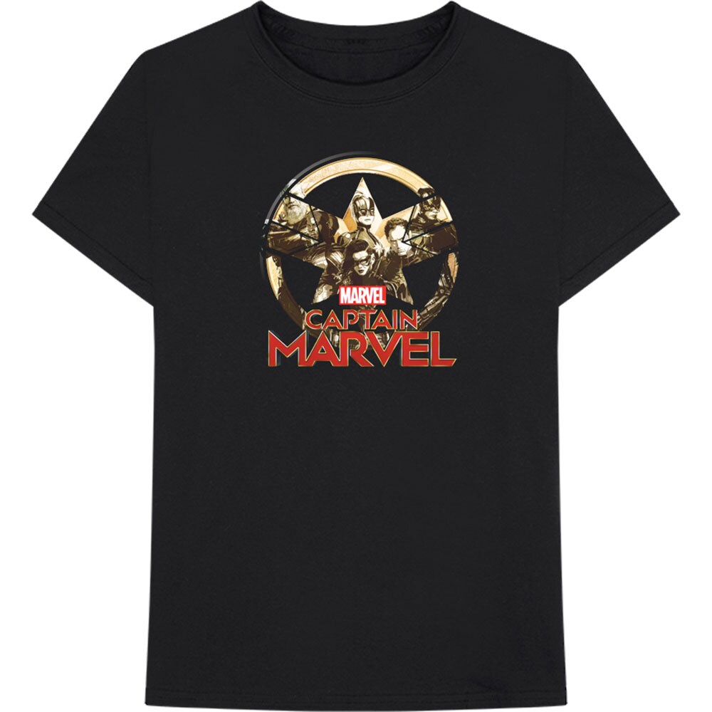 Marvel Comics Unisex T-Shirt: Captain Marvel Star Logo (Large)