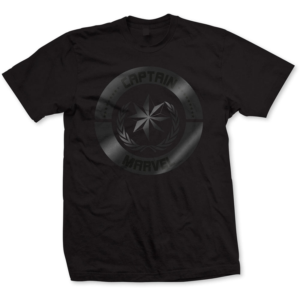 Marvel Comics Unisex T-Shirt: Captain Marvel Silver Circle (Small)