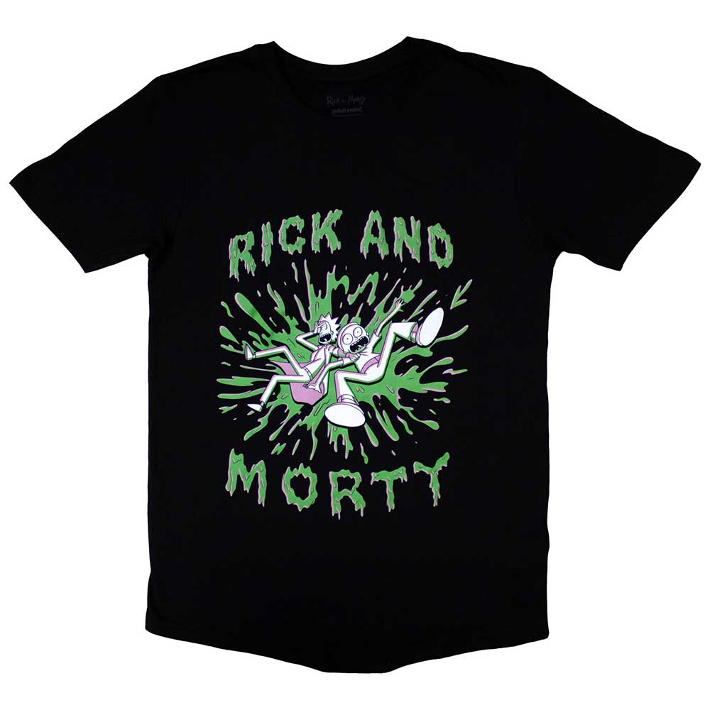 Cartoon Network Unisex T-Shirt: Rick & Morty - Green Splat (Small)