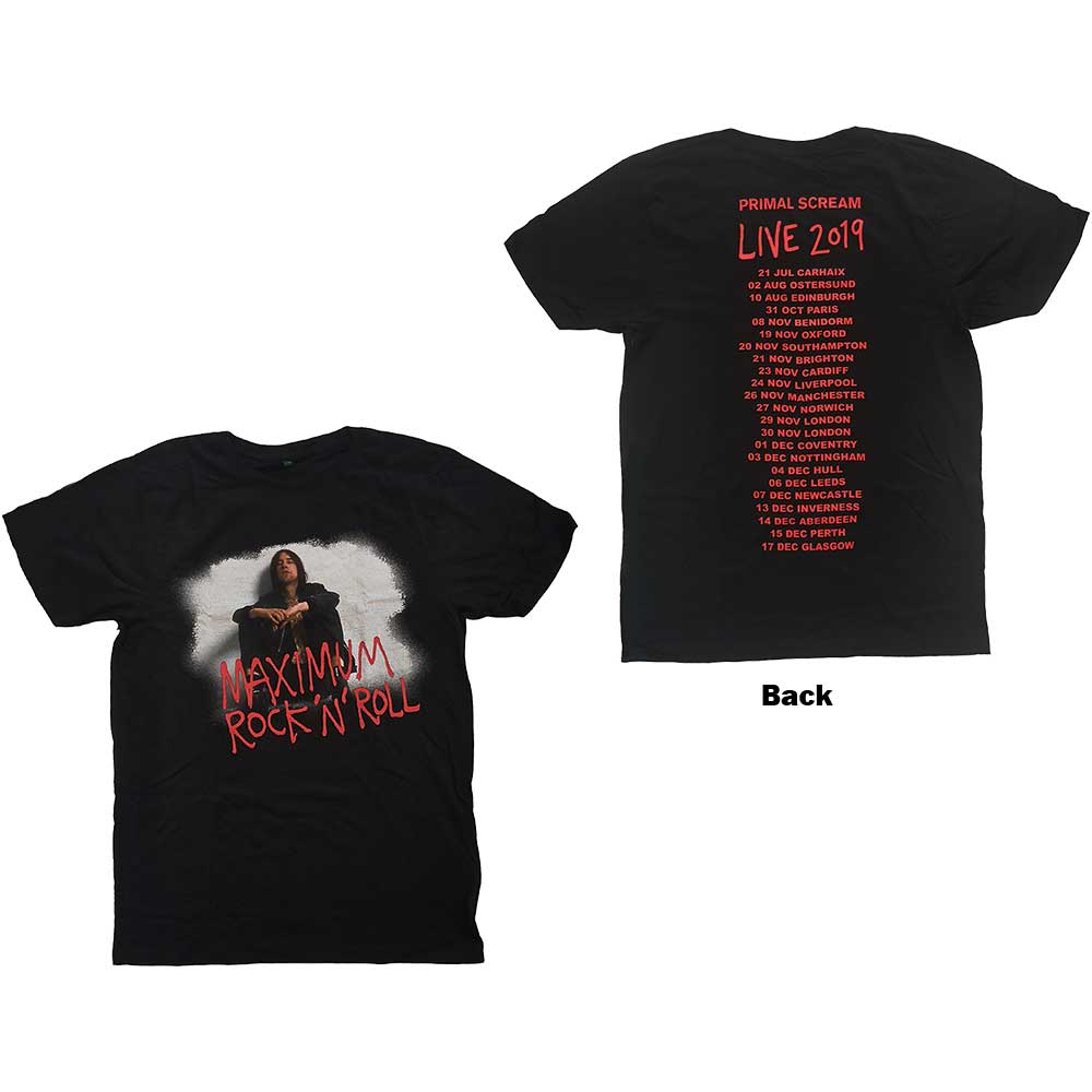 Primal Scream Unisex T-Shirt: Maximum RnR Photo (Ex Tour) (X-Small)