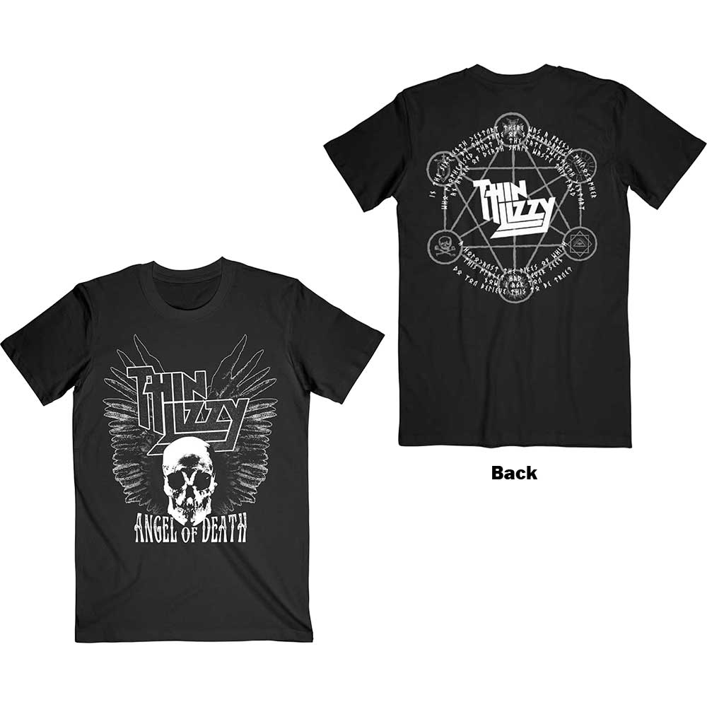 Thin Lizzy Unisex T-Shirt: Angel of Death (Back Print) (XX-Large)