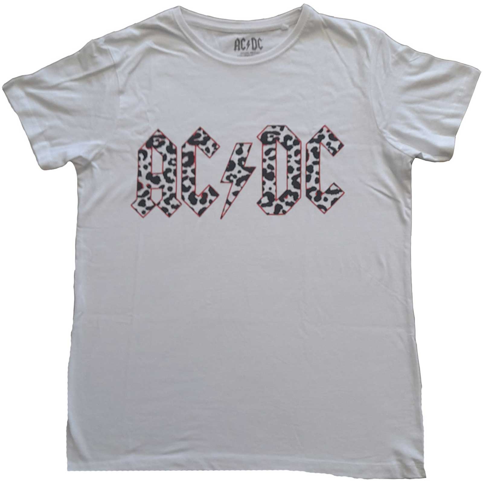 AC/DC Ladies T-Shirt: Mono Leopard Print Logo (12)