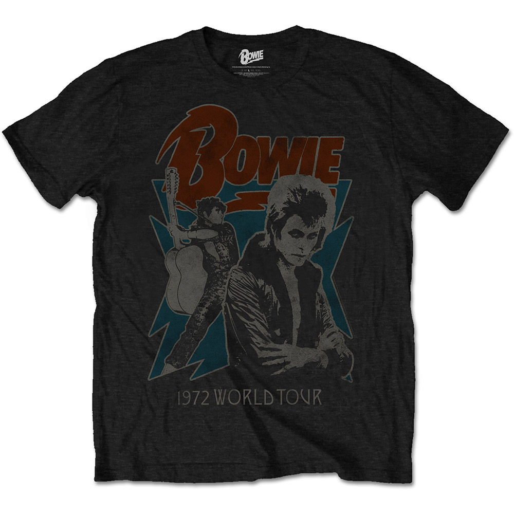 David Bowie Unisex T-Shirt: 1972 World Tour (Large)