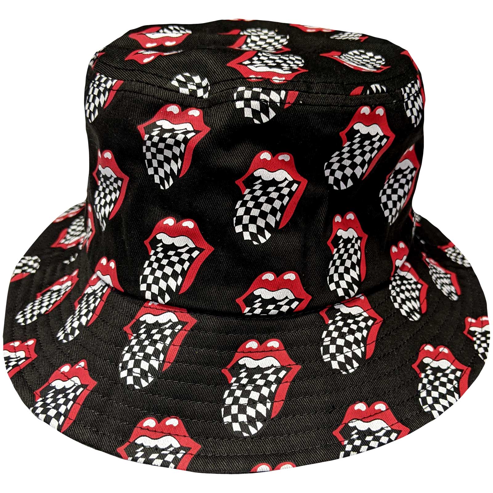 The Rolling Stones Unisex Bucket Hat: Checker Tongue Pattern (Large/X-Large)