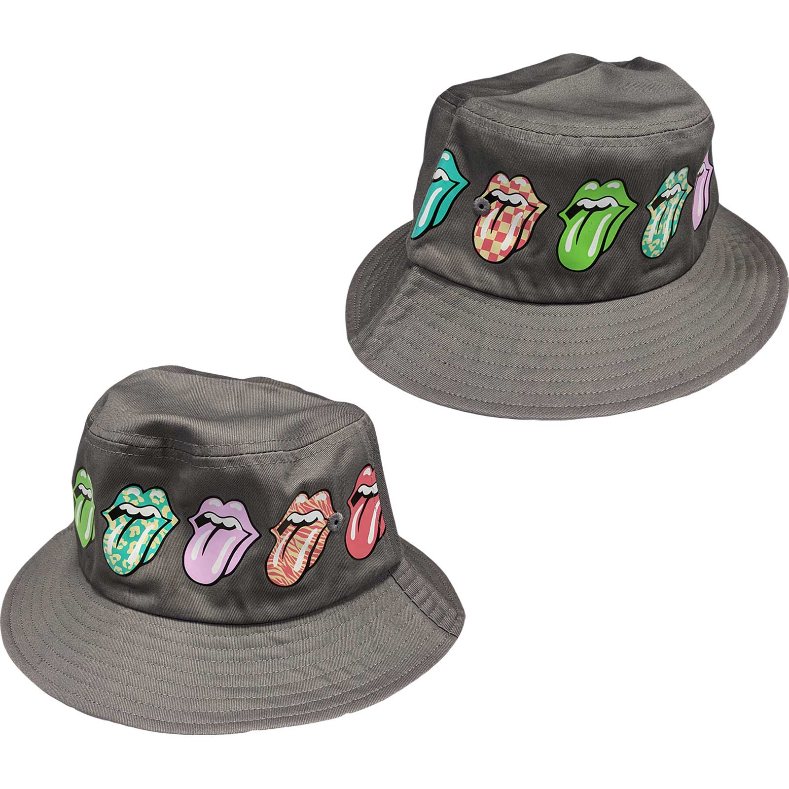 The Rolling Stones Unisex Bucket Hat: Multi-Tongue Pattern (Small/Medium)