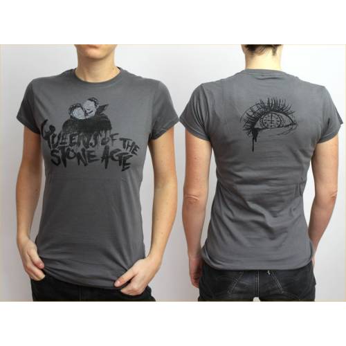 Queens Of The Stone Age Ladies T-Shirt: Cover Spray (Back Print) (Medium)