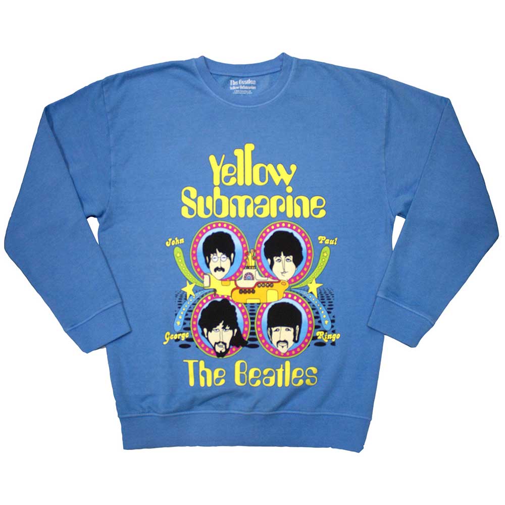 The Beatles Unisex Sweatshirt: Yellow Submarine Heads In Circles (XX-Large)