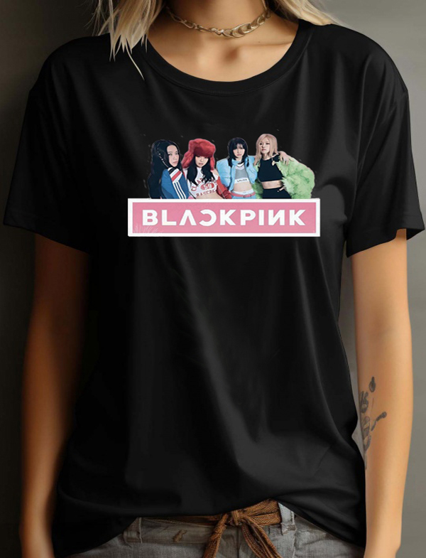 BlackPink Unisex T-paita - Band Photo - Musta - 100% Puuvilla