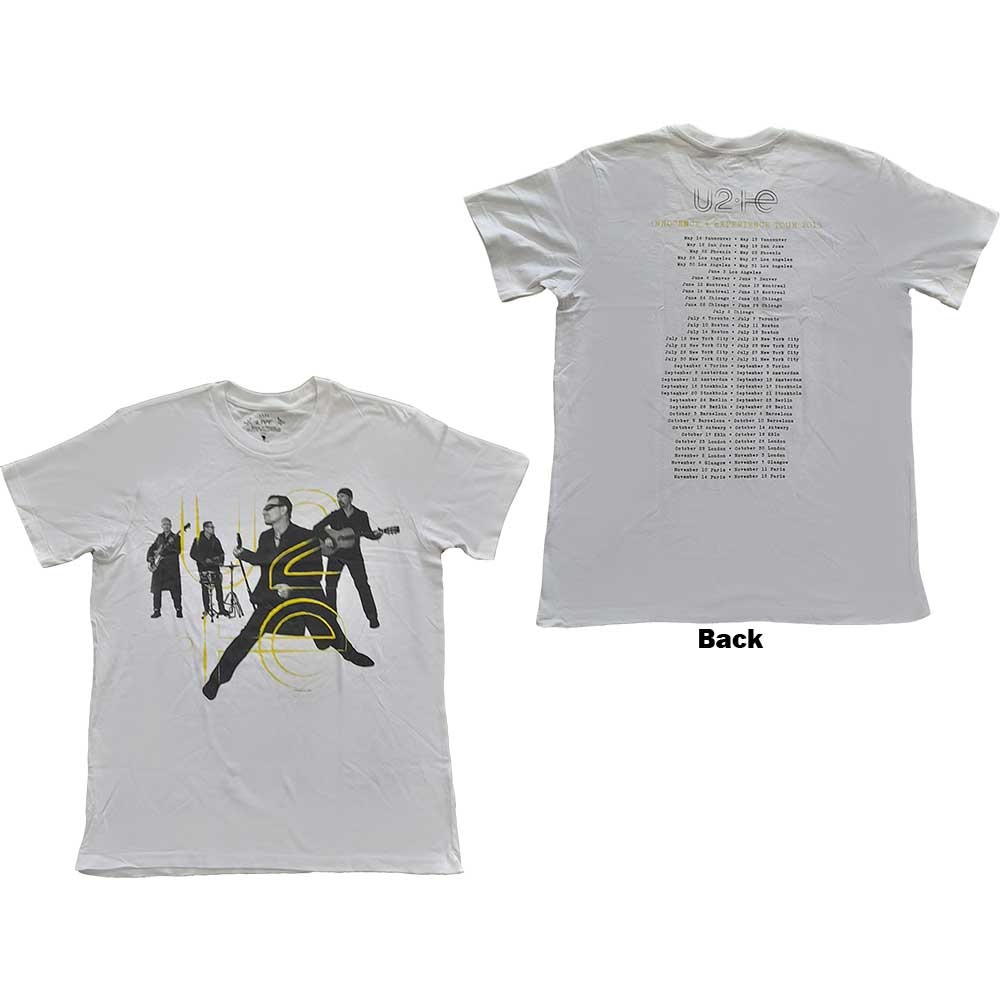 U2 Unisex T-Shirt: Live Action (Back Print) (Medium)