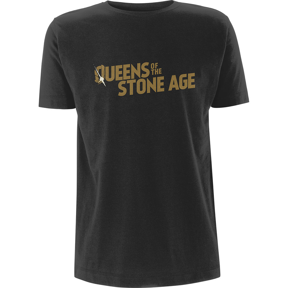 Queens Of The Stone Age Unisex T-Shirt: Metallic Text Logo (XX-Large)
